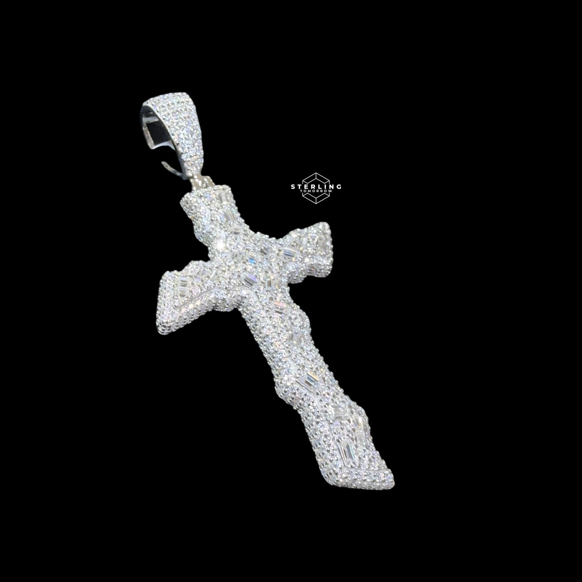 Moissanite Thorn Cross Pendant