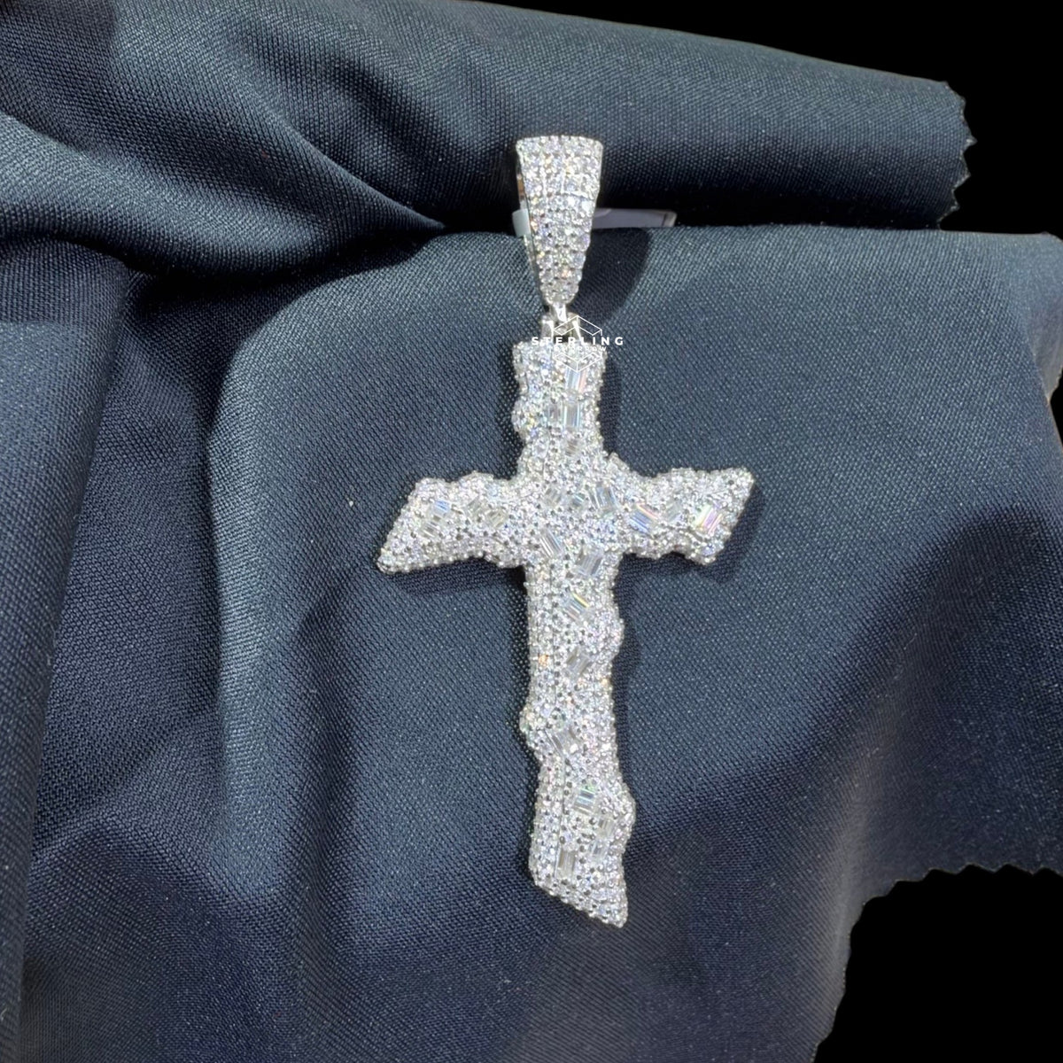 Moissanite Thorn Cross Pendant