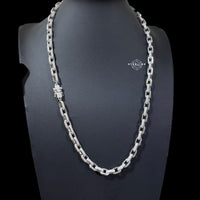 7mm Moissanite Paperclip Link Chain 22"