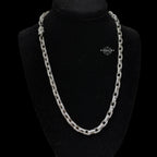 7mm Moissanite Paperclip Link Chain 22"