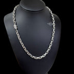 7mm Moissanite Paperclip Link Chain 22"
