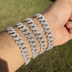 10mm Moissanite Cuban Prong Bracelet