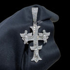 Moissanite Angel Cross Pendant