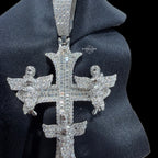 Moissanite Angel Cross Pendant