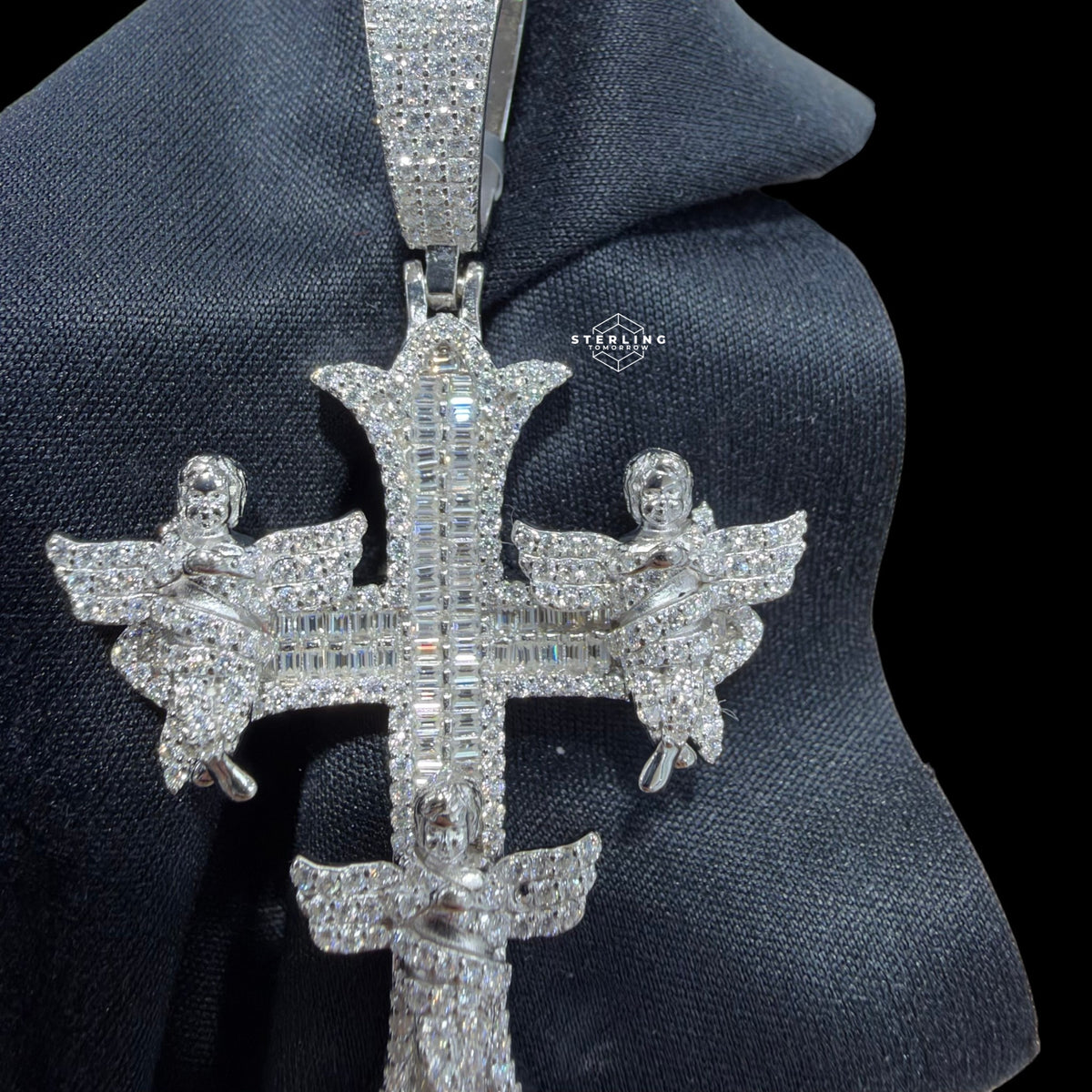 Moissanite Angel Cross Pendant