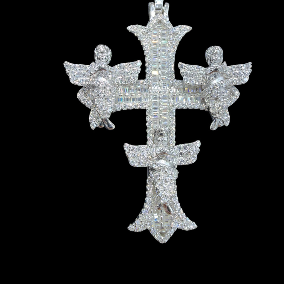Moissanite Angel Cross Pendant