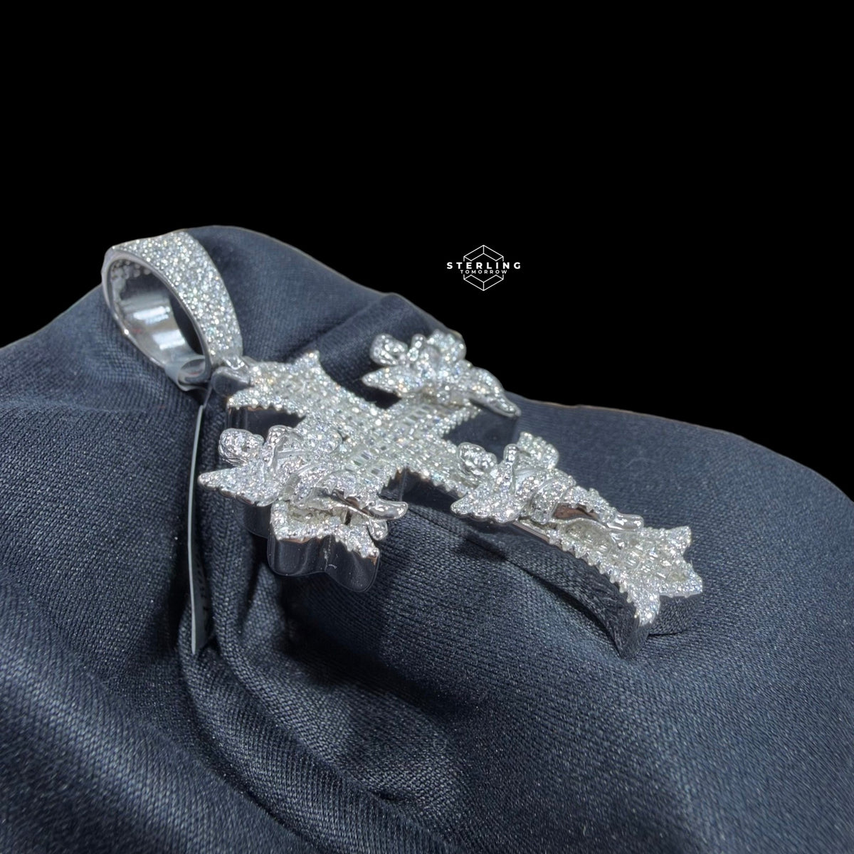 Moissanite Angel Cross Pendant