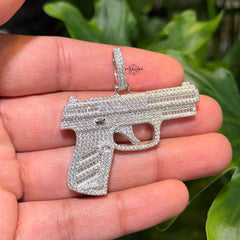 Moissanite Iced Gun Pendant