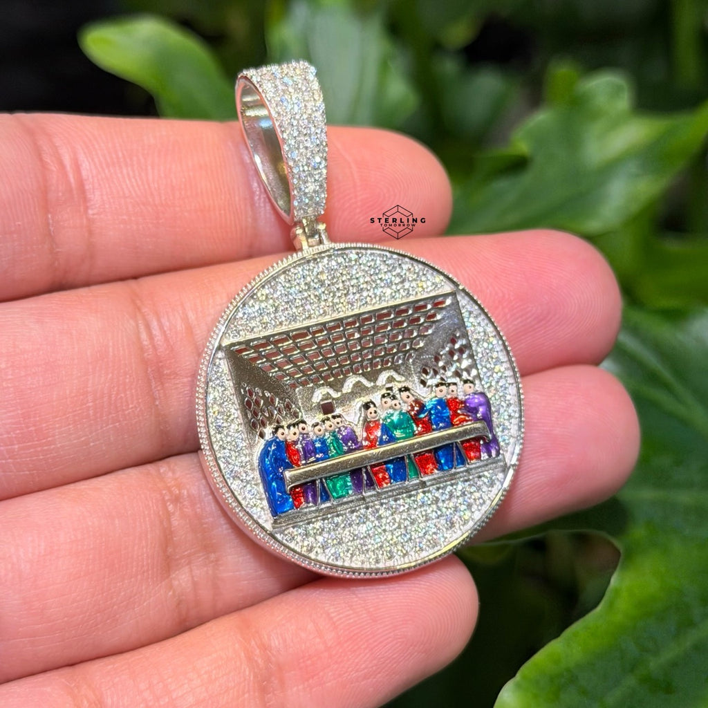Moissanite Last Supper Iced Enamel Pendant