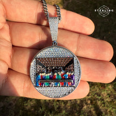 Last Supper 3D Iced Out Enamel Pendant