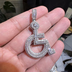 Wheelchair Symbol Pendant - Silver Tone