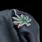 Iced Out Green Marijuana Pendant