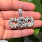 Moissanite CEO Baguette Pendant w/Rope Chain