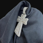 Moissanite Inverted Set Cross Pendant