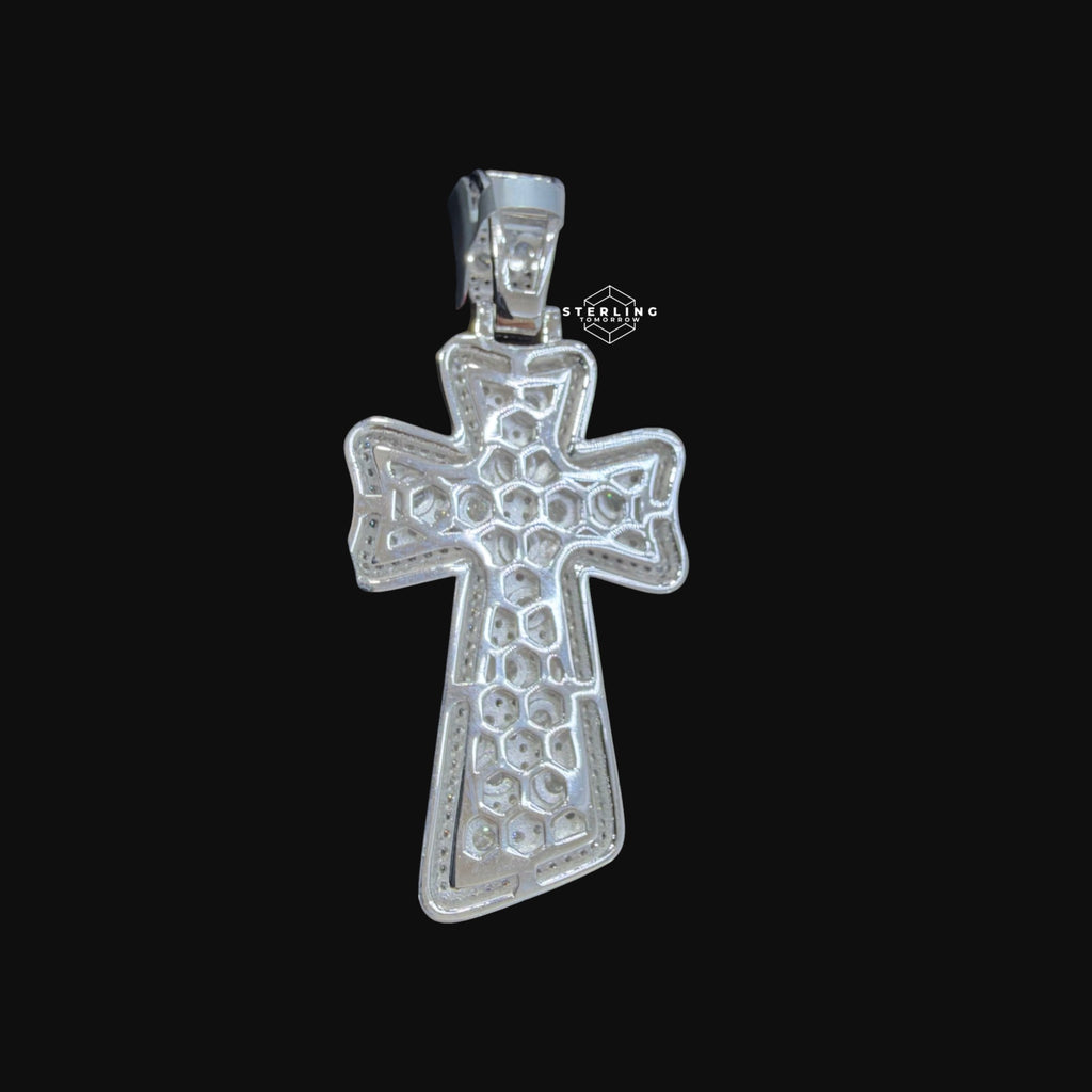 Moissanite Inverted Set Cross Pendant