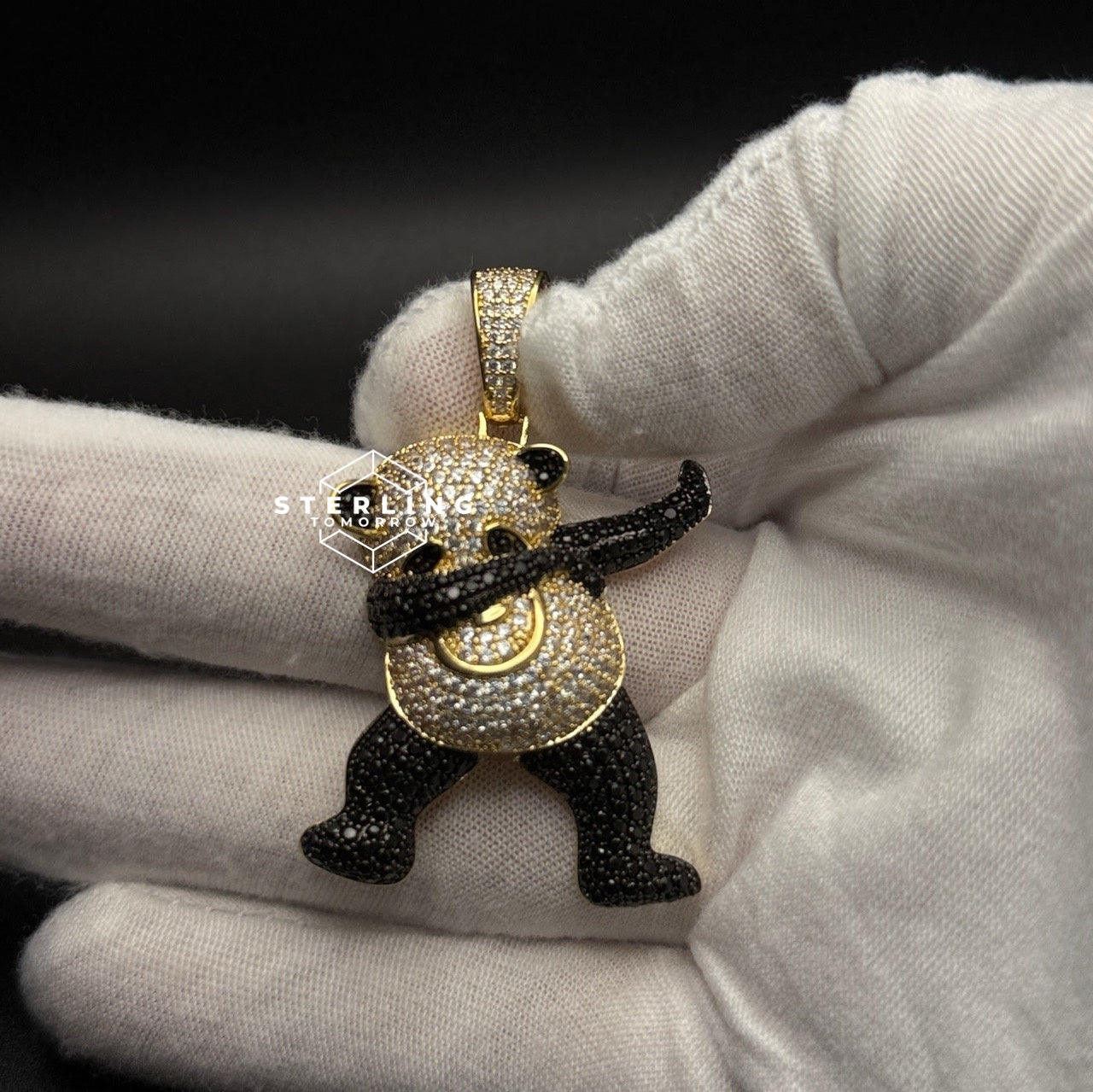 Dabbing Panda Iced Out Bling Hip Hop Pendant