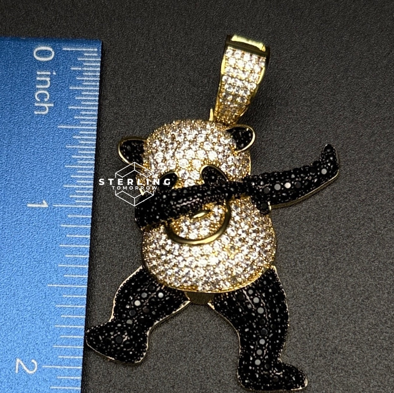 Dabbing Panda Iced Out Bling Hip Hop Pendant