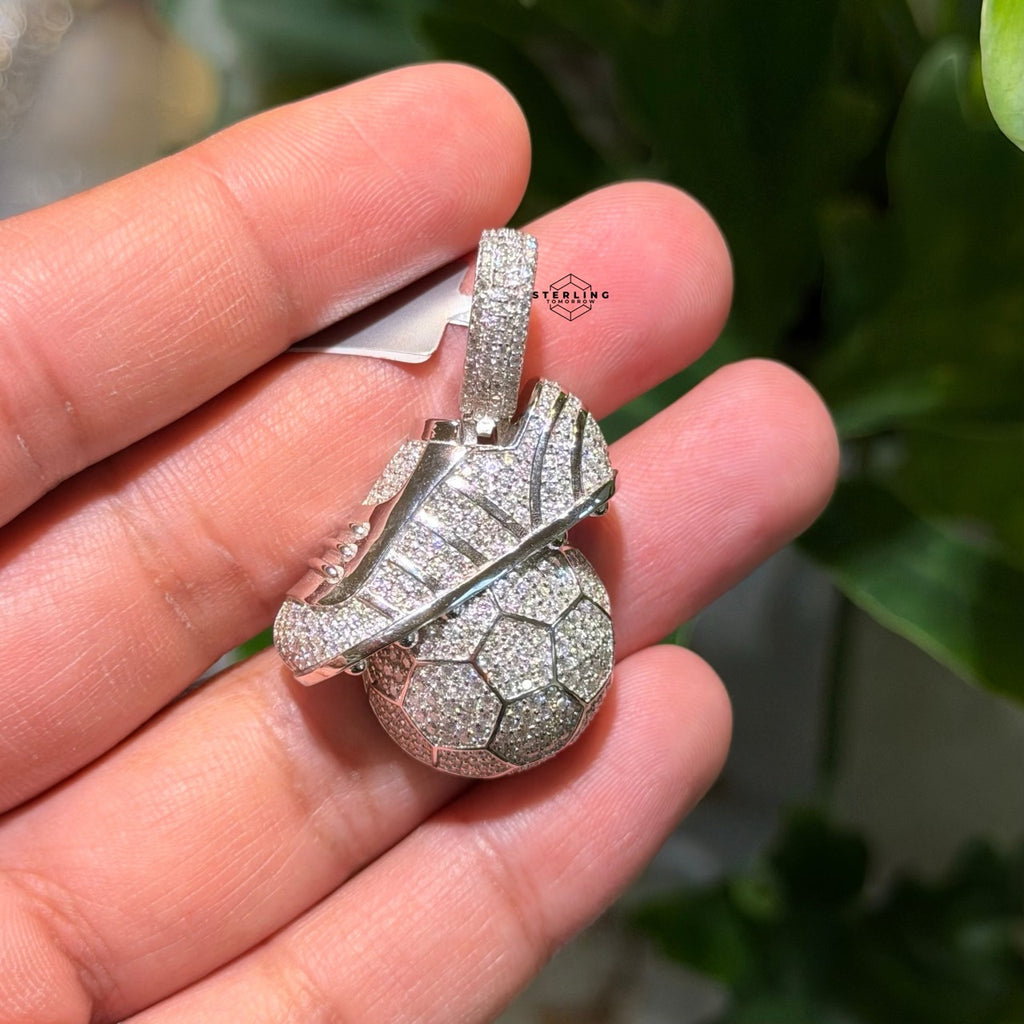 Moissanite Futbol Soccer Pendant