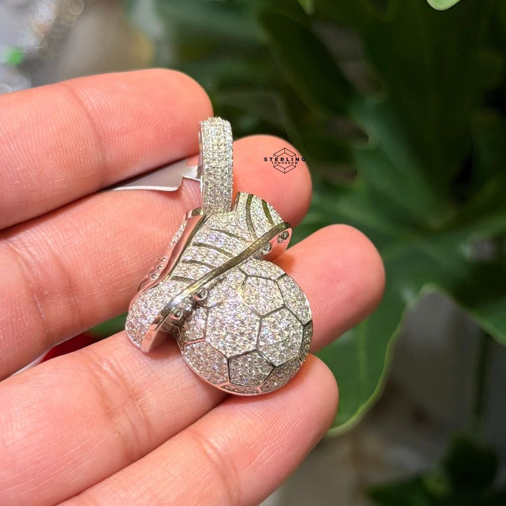 Moissanite Futbol Soccer Pendant