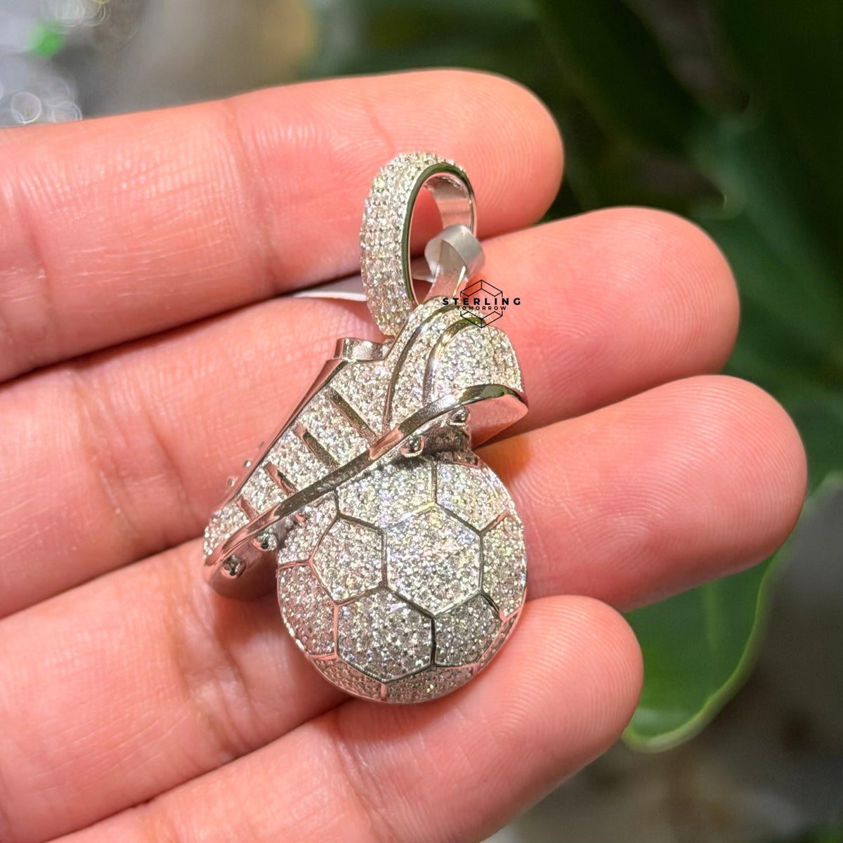 Moissanite Futbol Soccer Pendant