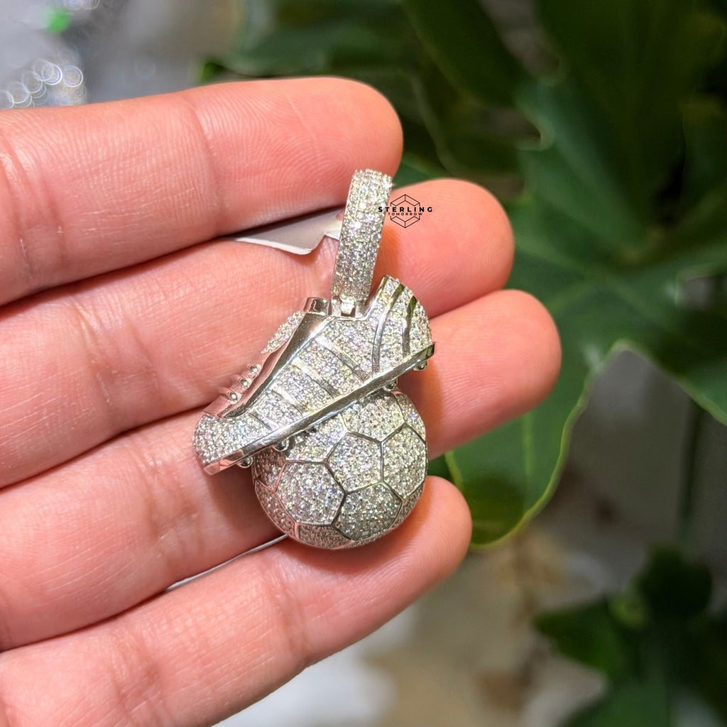 Moissanite Futbol Soccer Pendant