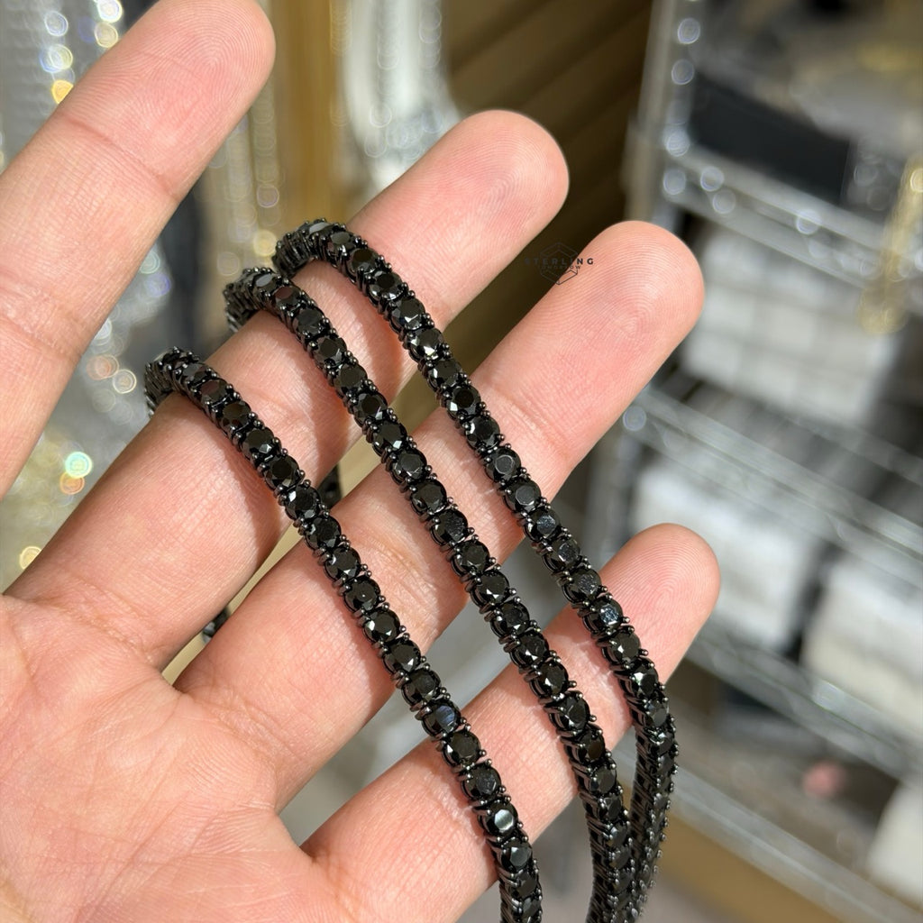 4mm Black Iced CZ Tennis Bracelet