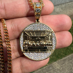Last Supper Gold Two Tone Religious Pendant