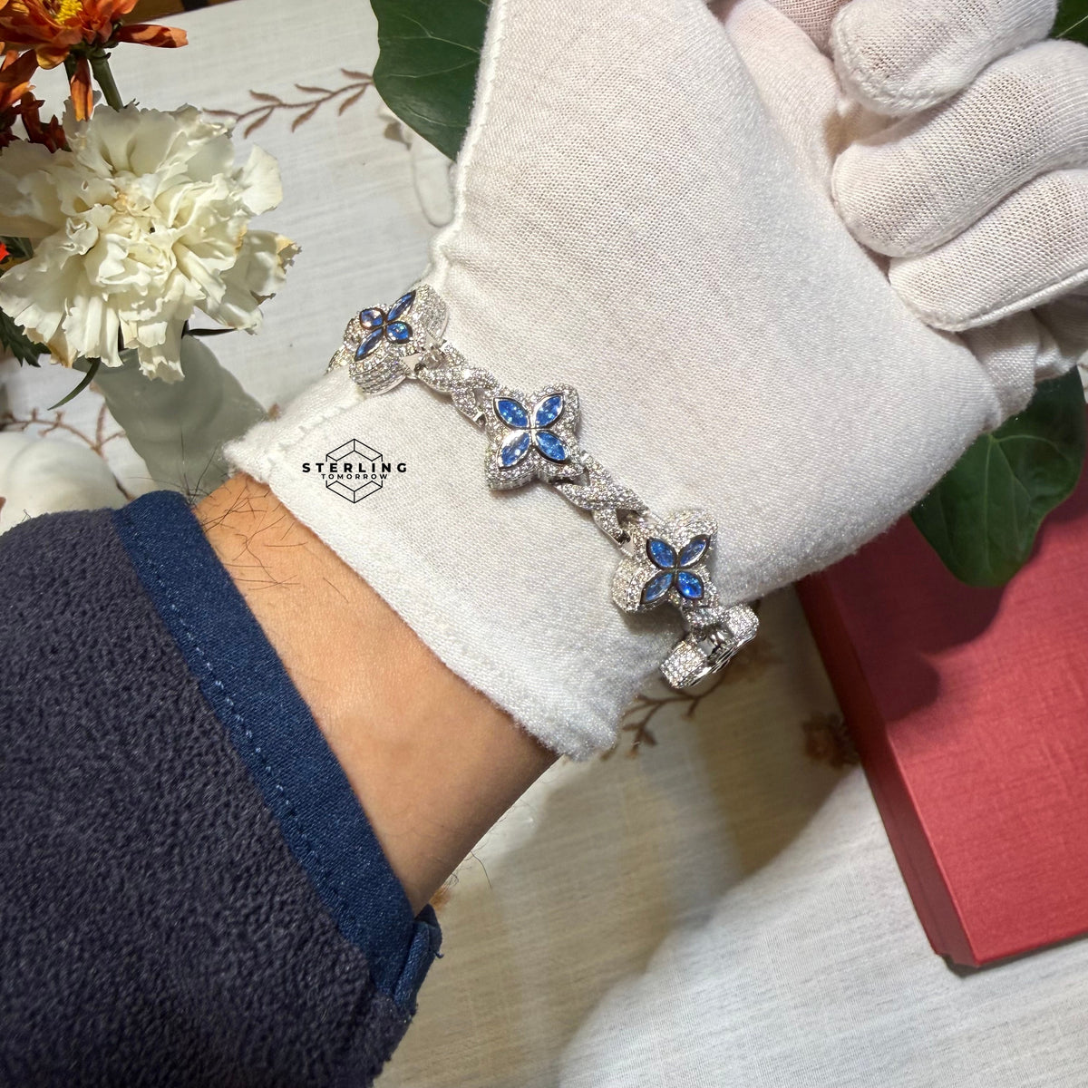 Moissanite Marquis Star Bracelet 17mm 8"