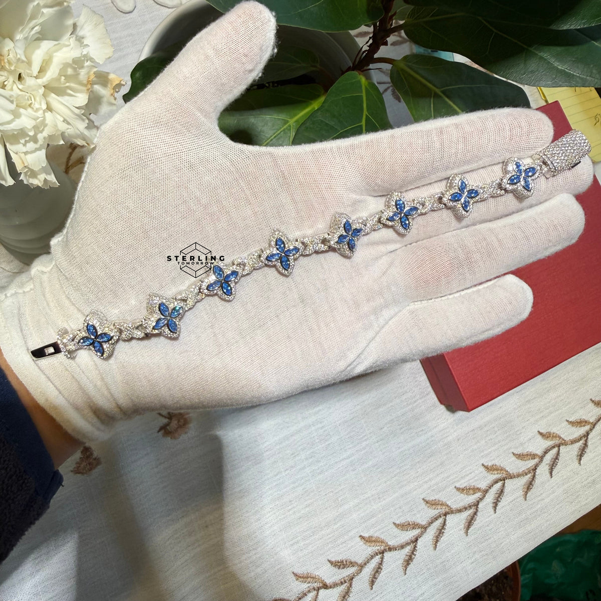 Moissanite Marquis Star Bracelet 17mm 8"