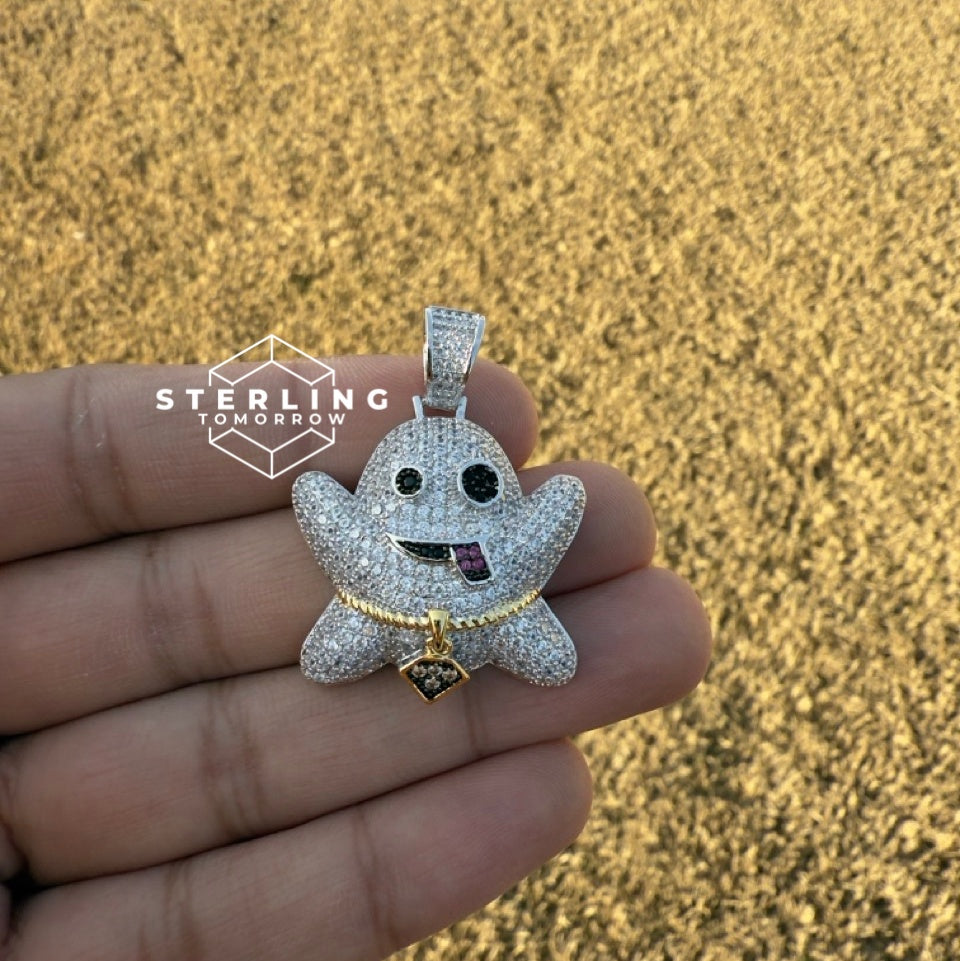 Ghost Emoji Iced Out Pendant