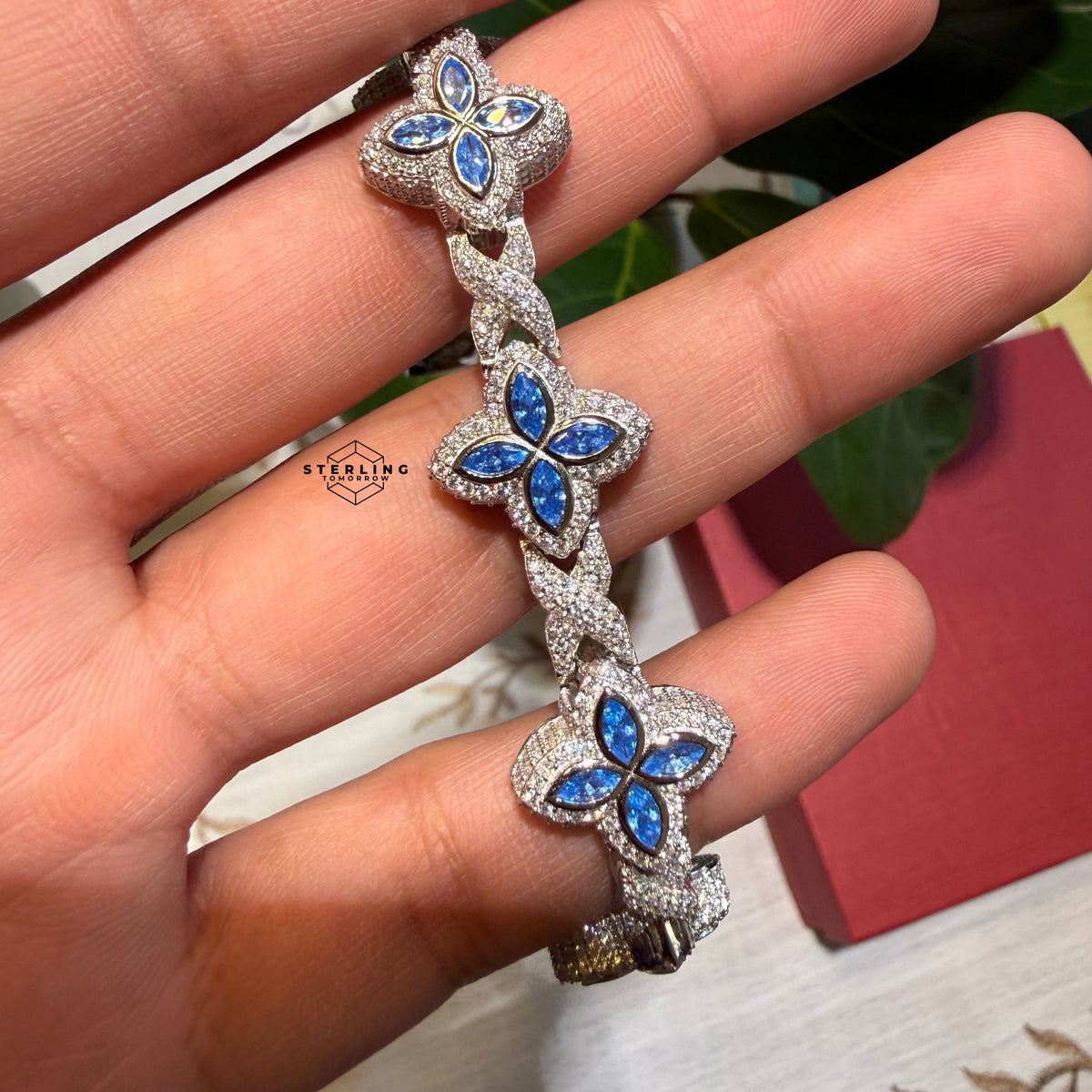 Moissanite Marquis Star Bracelet 17mm 8"