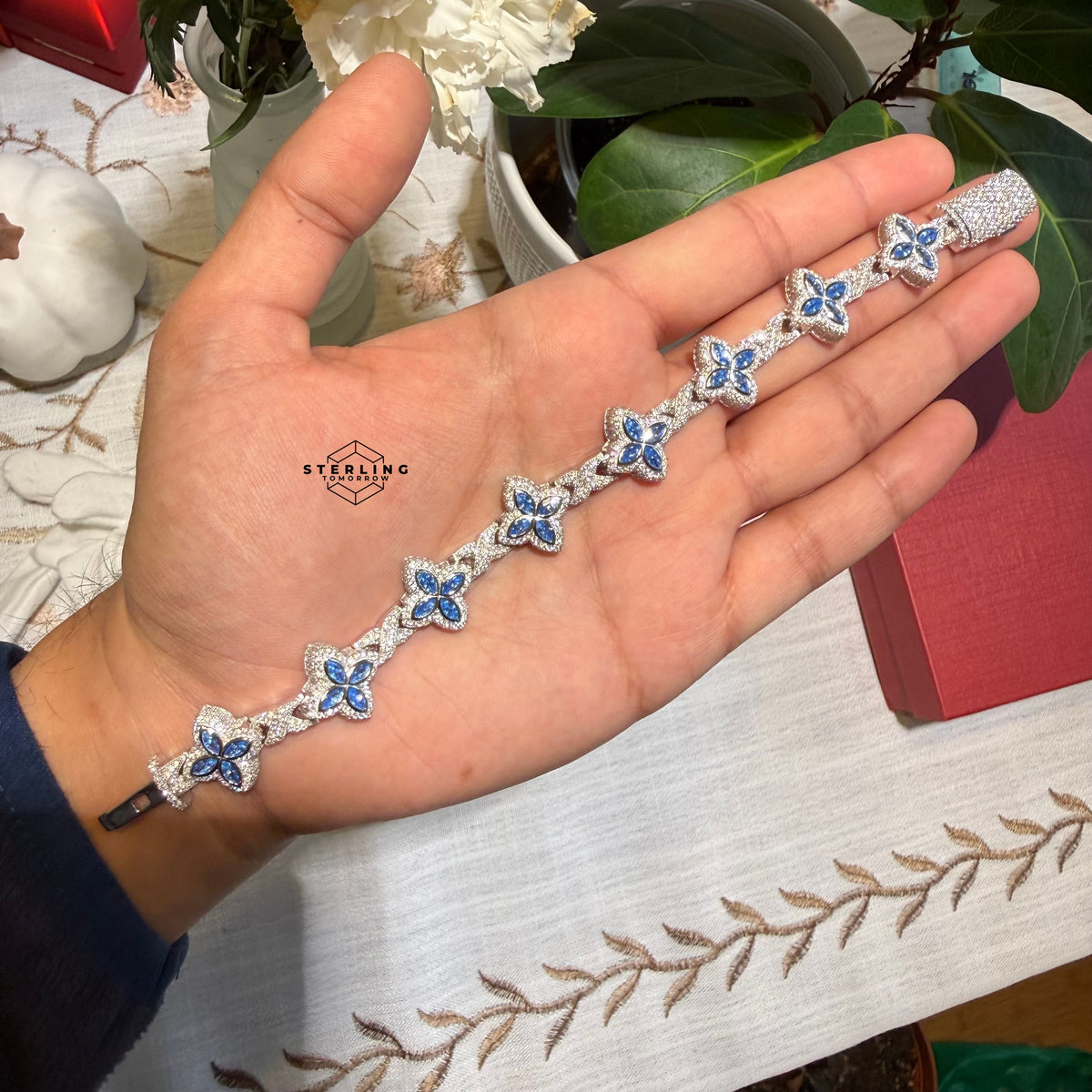Moissanite Marquis Star Bracelet 17mm 8"
