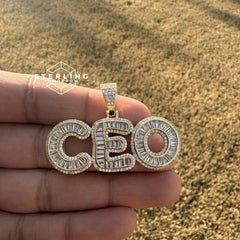 CEO Baguette Gold Tone Pendant