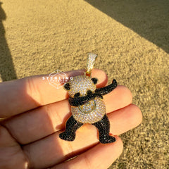 Dabbing Panda Iced Out Bling Hip Hop Pendant