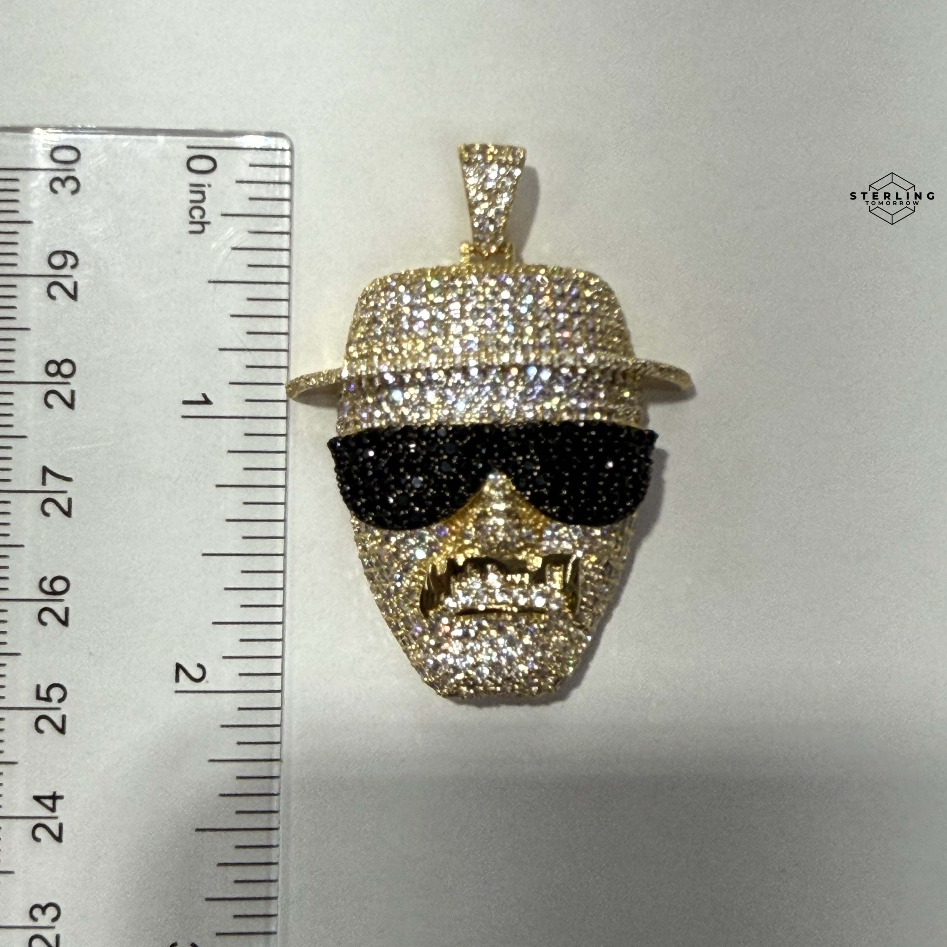 Face Iced Out with Sunglasses Bling Pendant