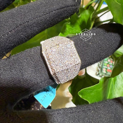 Square Block Moissanite Men's Ring