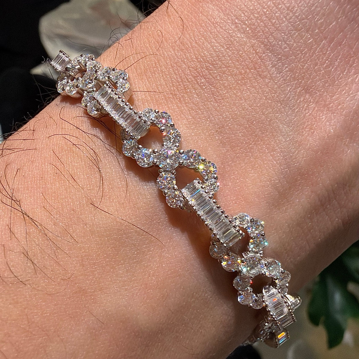 Moissanite Infinity Baguette Bracelet