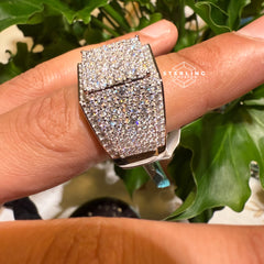 Square Block Moissanite Men's Ring