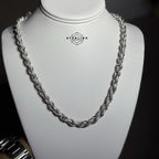 Moissanite Silver Iced Rope Chain - 7mm 22"