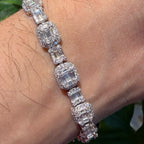 Moissanite Iced Baguette Bracelet 8"