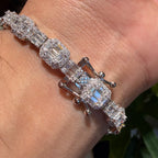 Moissanite Iced Baguette Bracelet 8"
