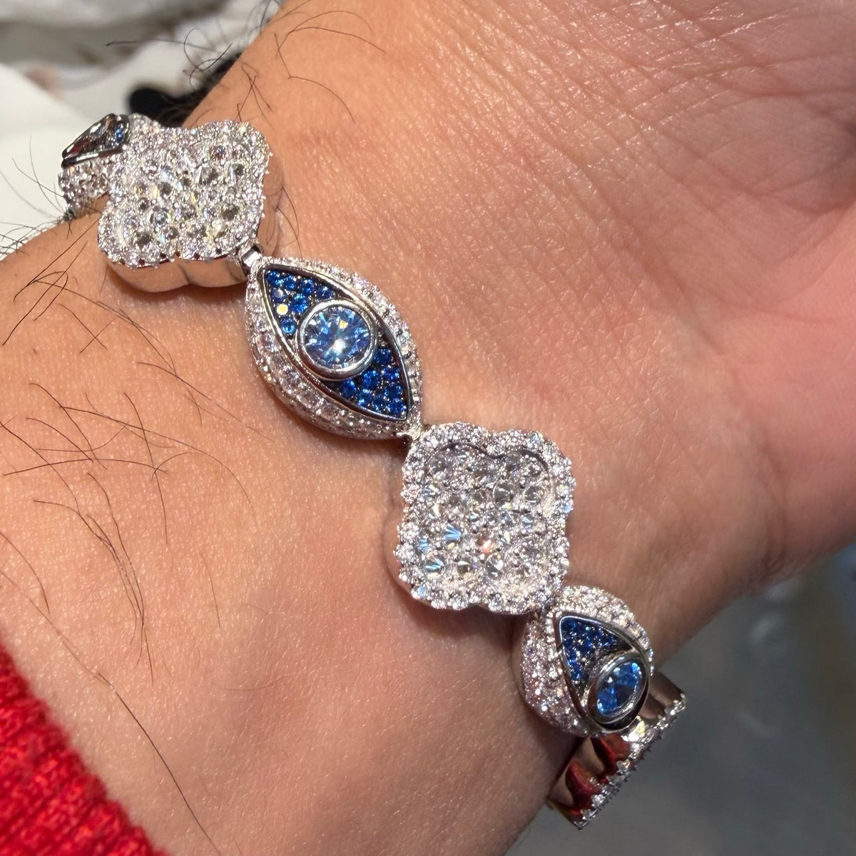 Moissanite Marquise Iced Bracelet 13mm 8"