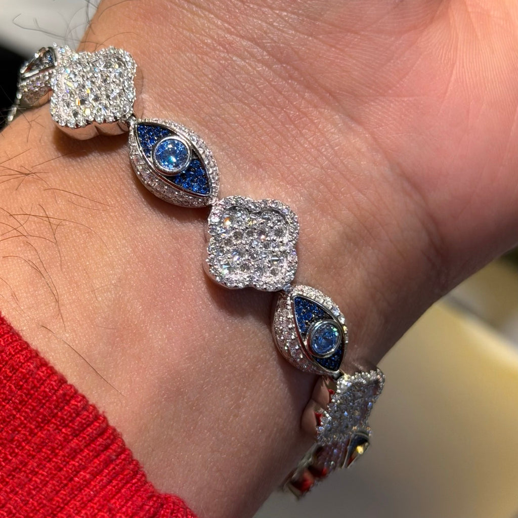 Moissanite Marquise Iced Bracelet 13mm 8"