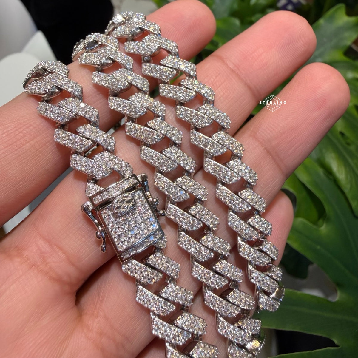 Moissanite Miami Cuban Prong Set Chain 10mm