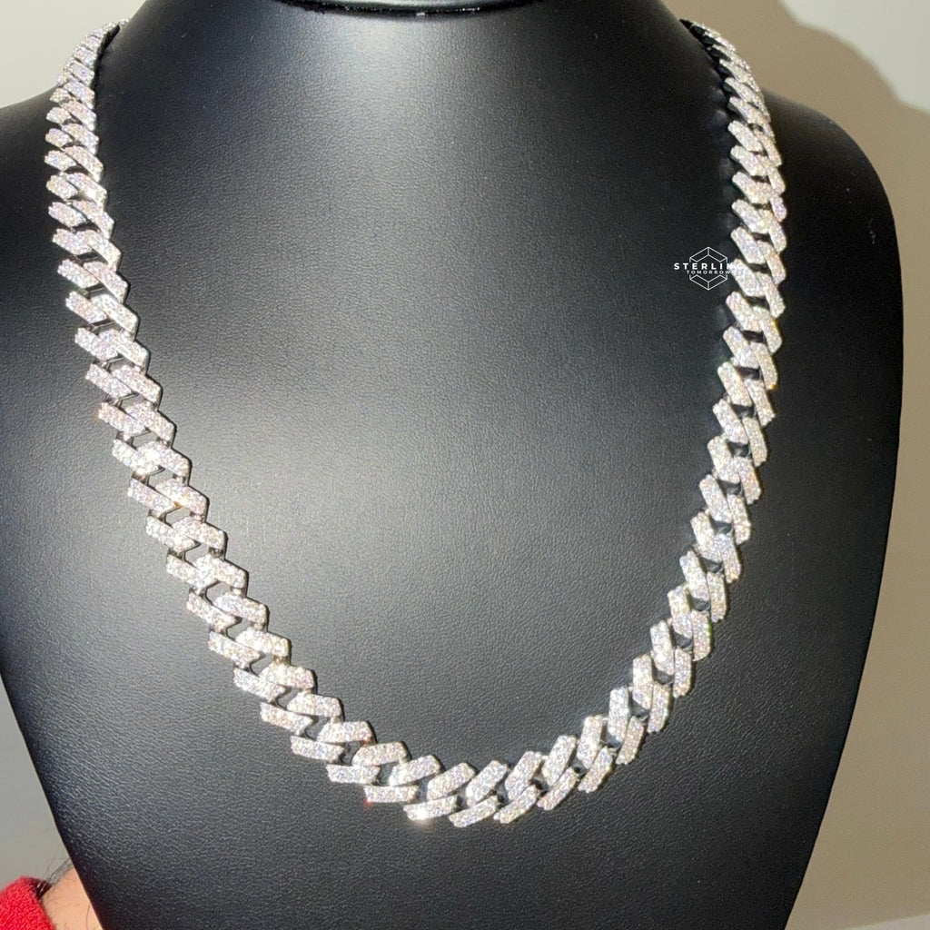 Moissanite Miami Cuban Prong Set Chain 10mm