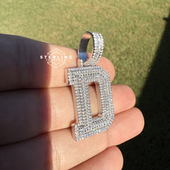D Letter Moissanite Initial Pendant