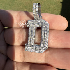 D Letter Moissanite Initial Pendant