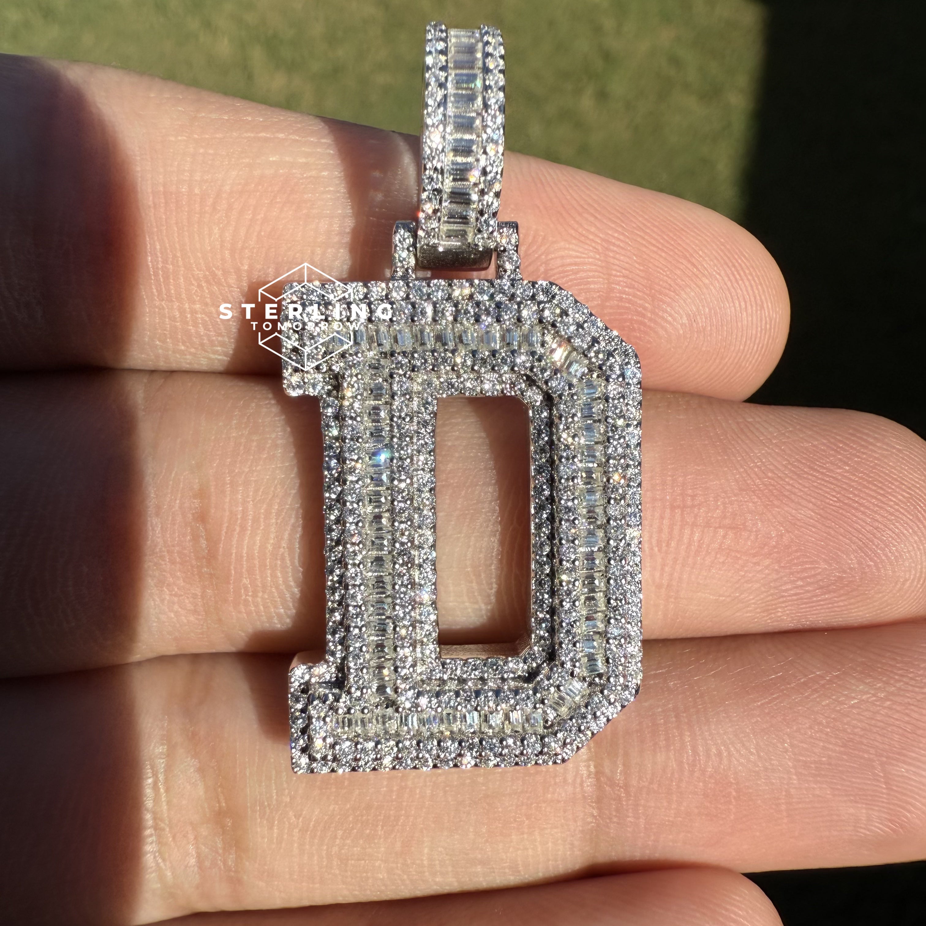 D Letter Moissanite Initial Pendant