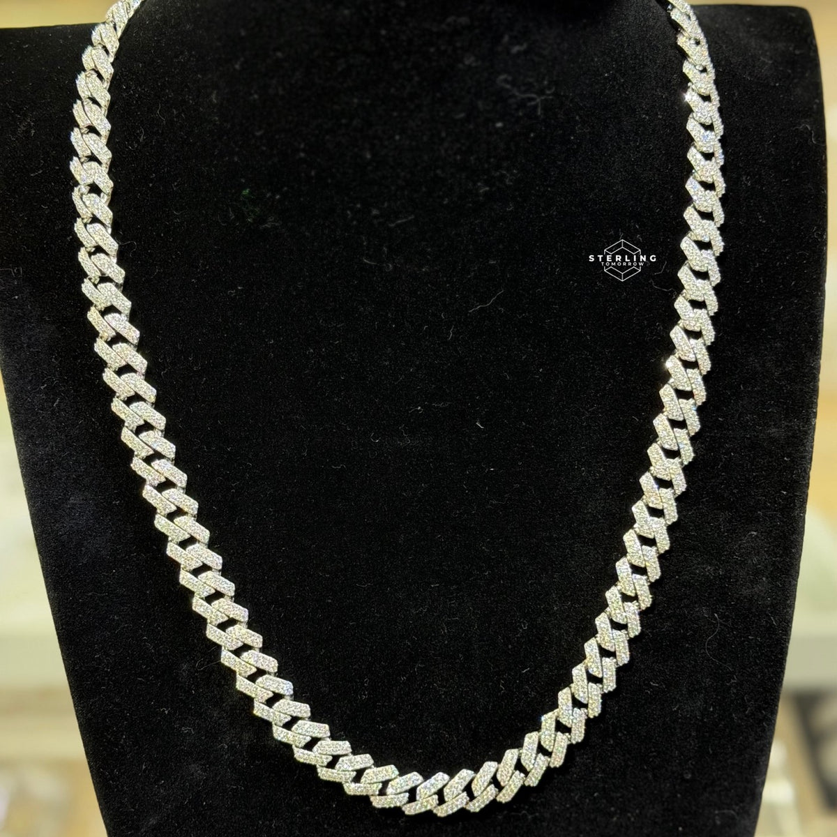 Moissanite Miami Cuban Prong Set Chain 10mm
