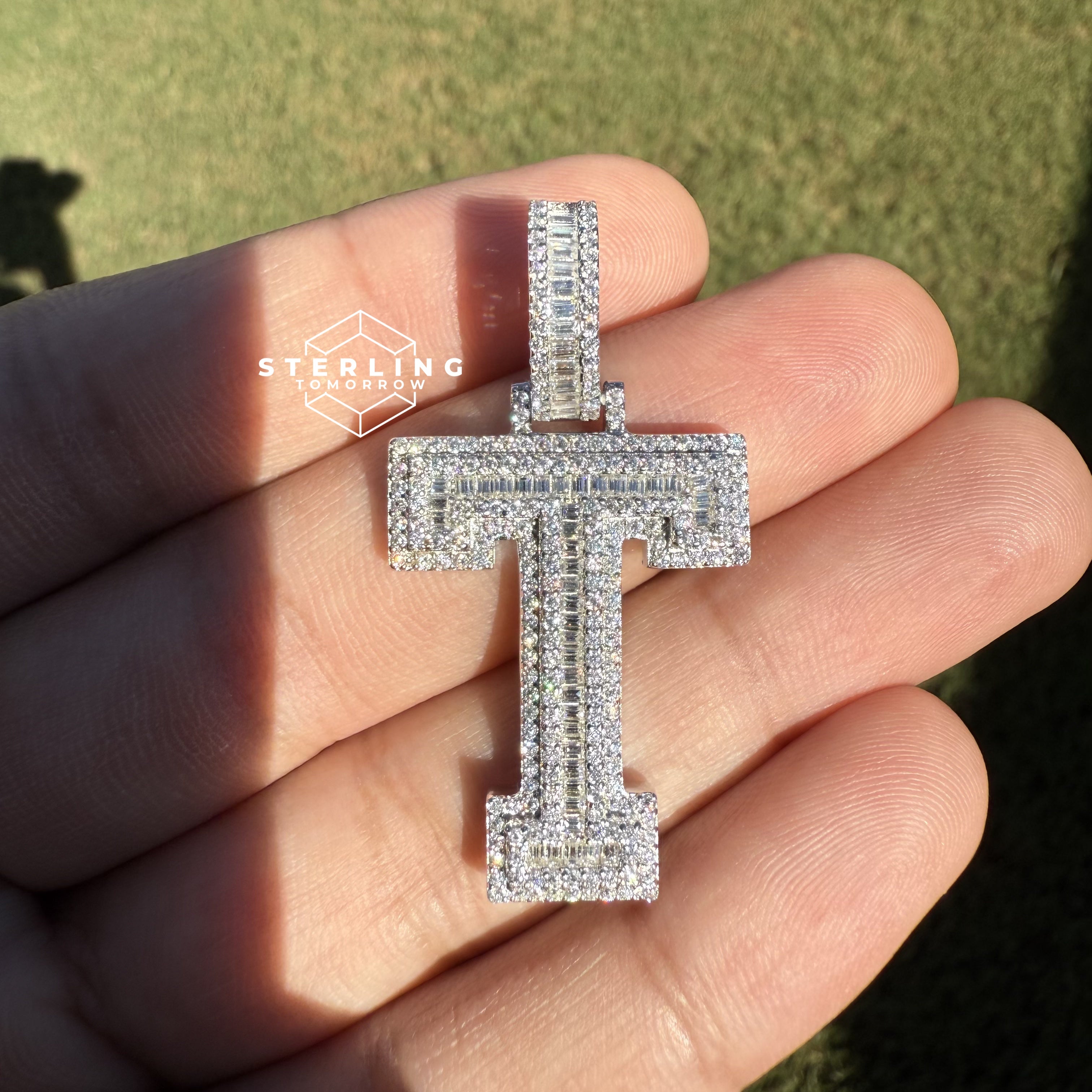 T Initial Moissanite Pendant
